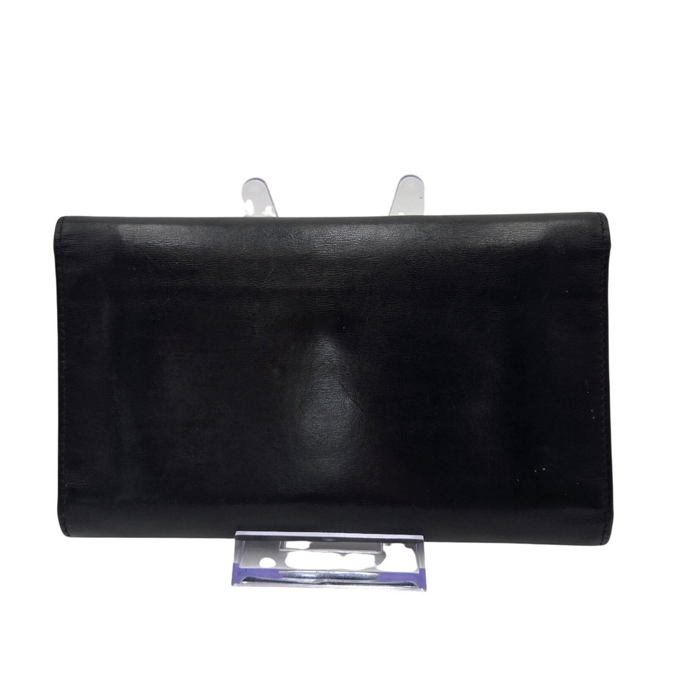 Vintage Gucci Horsebit Long Wallet Black Leather Mixed Metal Hardware Italy - Picture 2 of 12